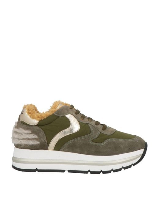 Voile Blanche Green Military Sneakers Leather, Textile Fibers