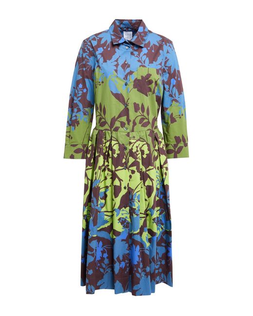 Sara Roka Blue Midi Dress Cotton