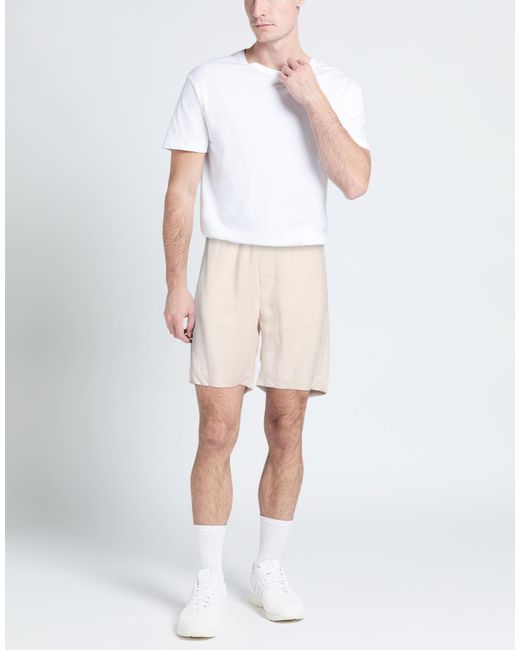 Liu Jo Natural Ivory Shorts & Bermuda Shorts Viscose, Linen for men