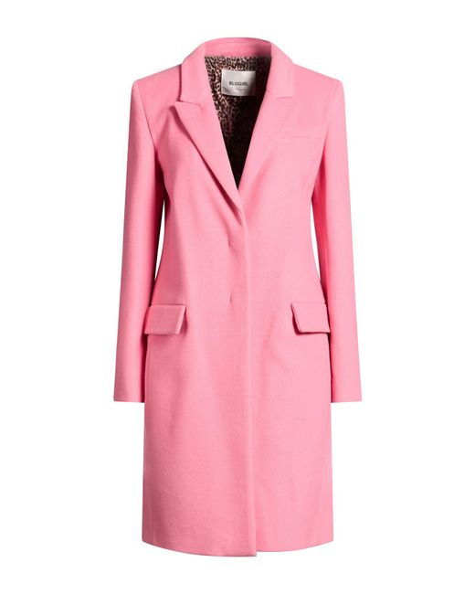 Blugirl Blumarine Pink Coat Virgin Wool, Polyamide, Cashmere