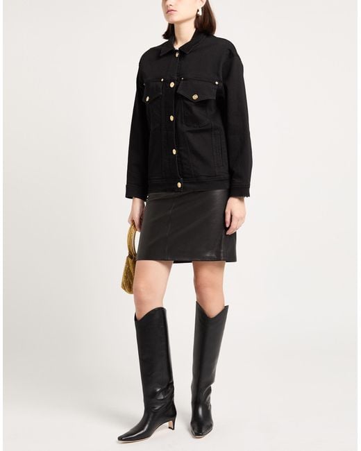 Versace Black Denim Outerwear Cotton, Elastane