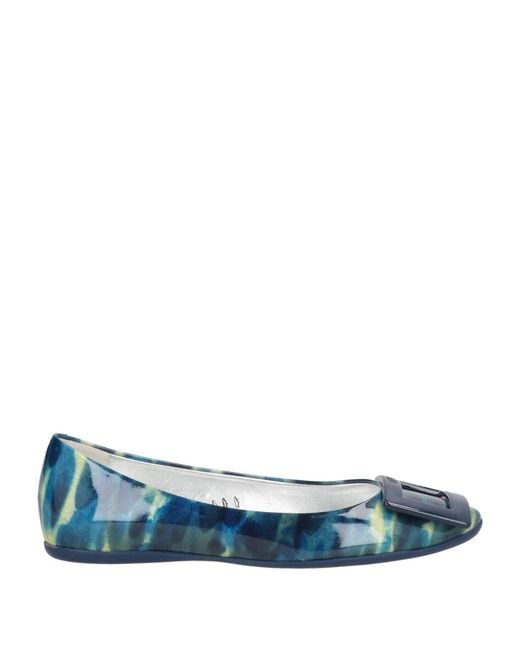Roger Vivier Blue Ballet Flats Leather