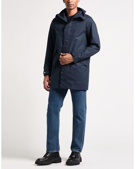 Moorer Blue Overcoat & Trench Coat Cotton, Polyester for men