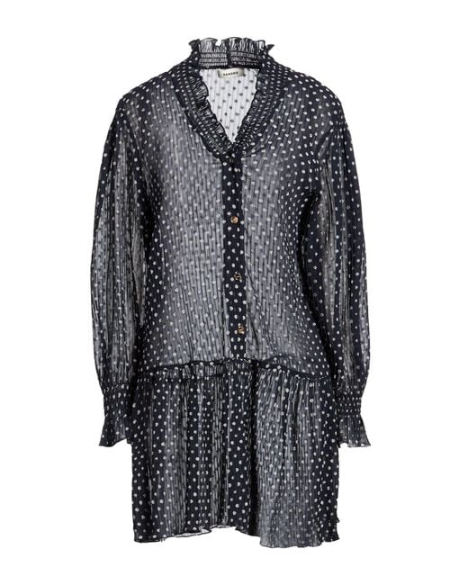 Sandro Gray Mini Dress Polyester, Viscose