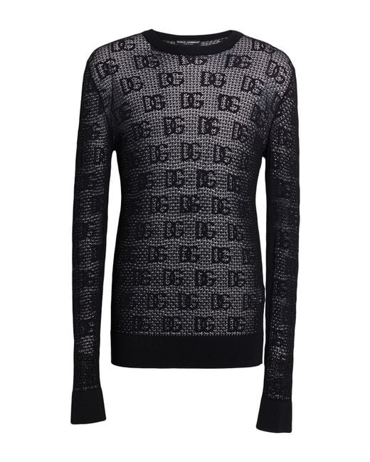 Dolce & Gabbana Black Sweater Viscose, Polyester
