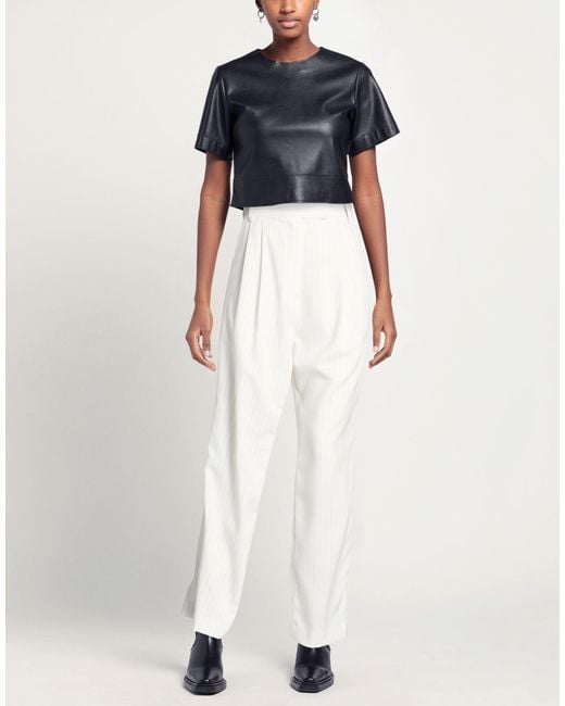 Frankie Shop White Pants Polyester, Elastane
