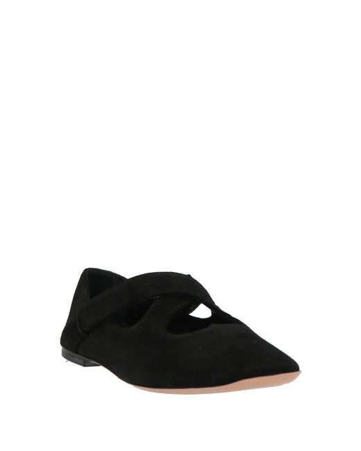 A.Bocca Black Ballet Flats Leather