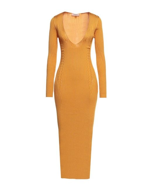 Twinset Orange Midi Dress