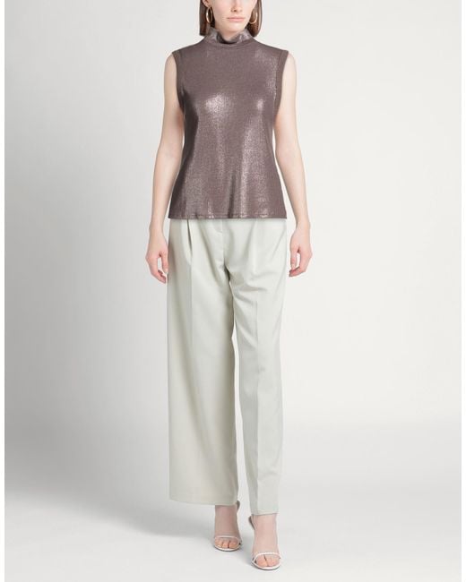 Purotatto Brown Taupe Top Viscose, Polyester, Elastane