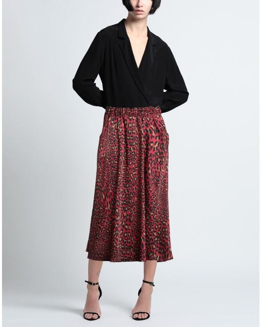 Shirtaporter Red Midi Skirt Polyester