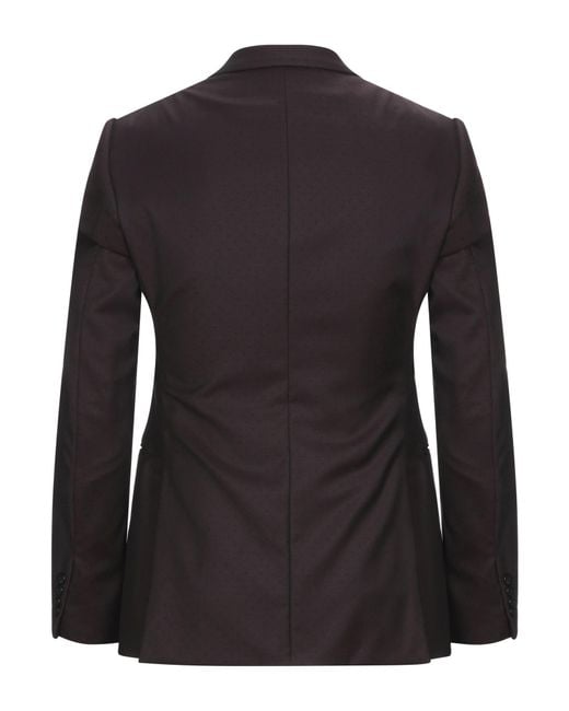Armani Collezioni Black Plum Blazer Virgin Wool, Polyester, Mulberry Silk for men