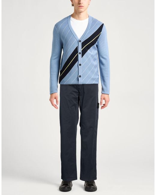Stone Island Blue Pants Cotton, Elastane for men