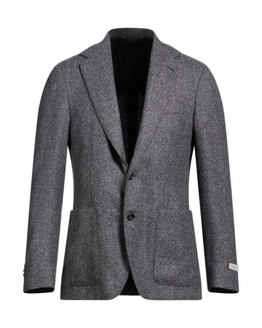 Canali Gray Blazer Wool, Polyester for men