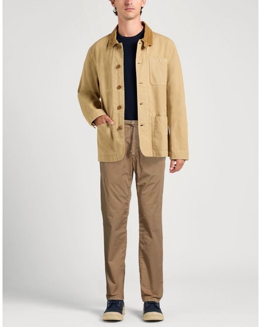 Brooksfield Natural Camel Pants Cotton, Elastane for men