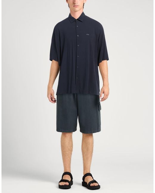 ARMANI EXCHANGE Blue Shirt Viscose for men