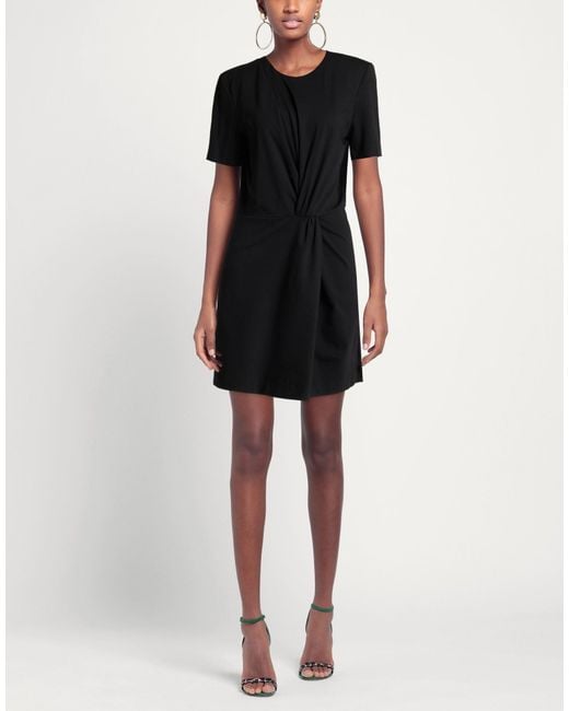 SOLOTRE Black Mini Dress Viscose, Polyamide, Elastane