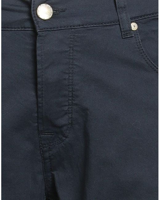 Daniele Alessandrini Blue Midnight Pants Cotton, Elastane for men