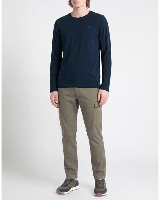 Aeronautica Militare Blue Midnight T-Shirt Cotton, Elastane for men