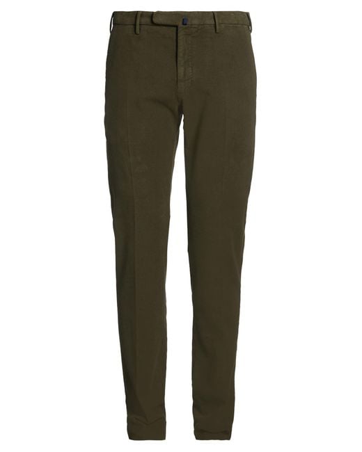 Incotex Green Dark Pants Cotton, Elastane for men