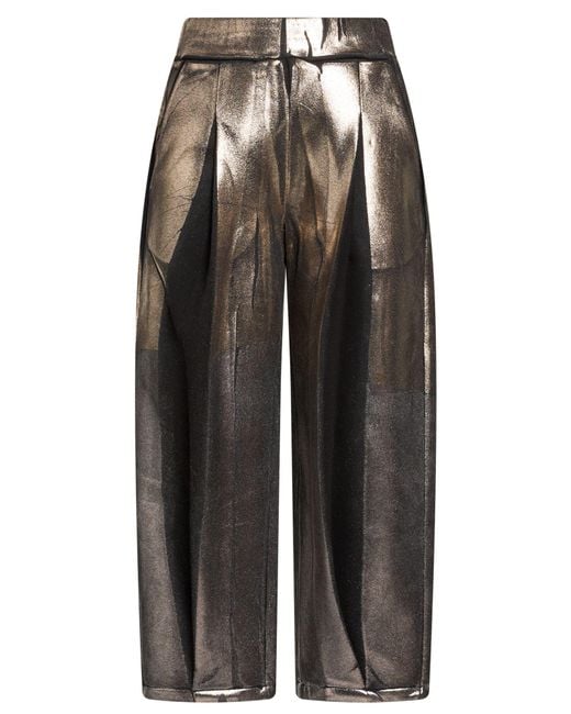 FRONT STREET 8 Gray Platinum Pants Cotton, Polyester