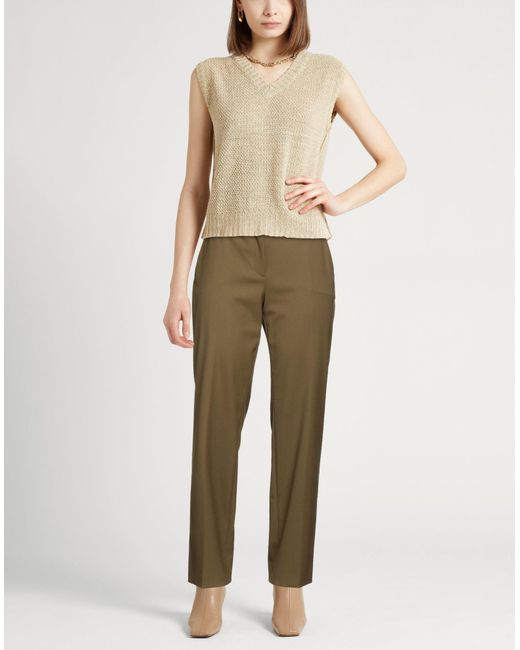 Alberta Ferretti Natural Pants Polyester, Virgin Wool, Viscose, Elastane