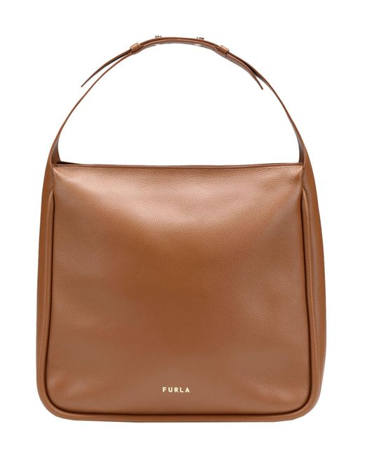 Furla Brown Ester L Hobo -- Handbag Soft Leather