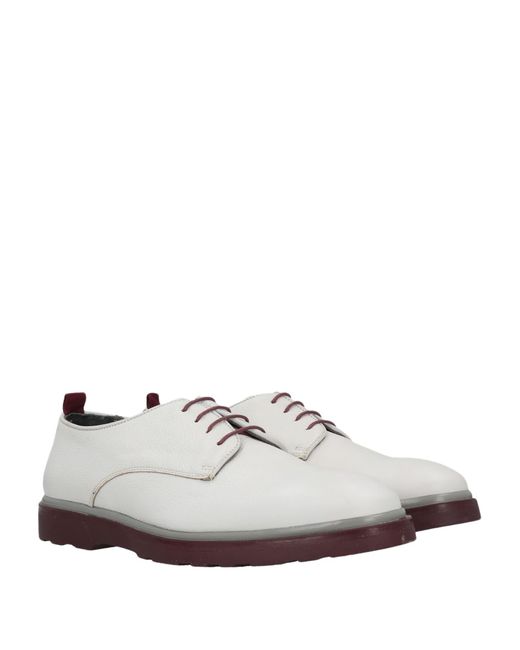 Pollini White Light Lace-Up Shoes Soft Leather for men