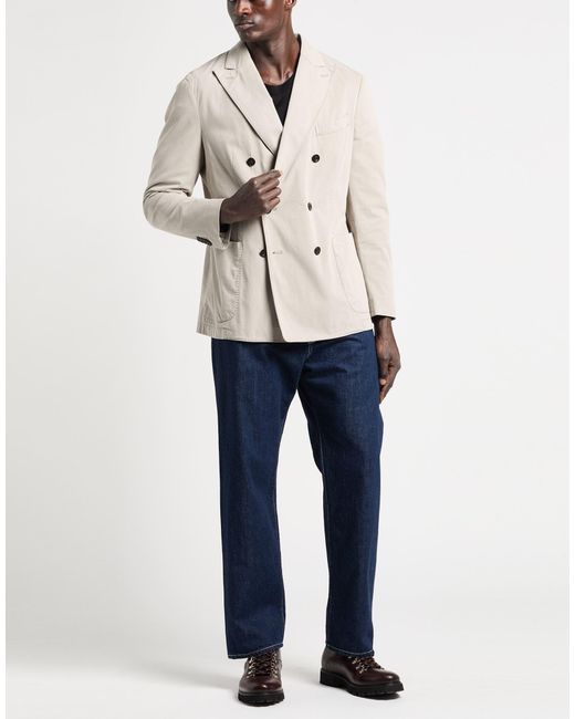 Boglioli Natural Taupe Blazer Cotton, Elastane for men