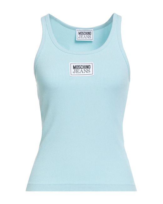 Moschino Blue Tank Top Viscose, Elastane