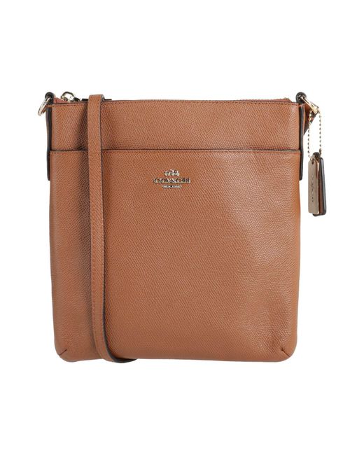 COACH Brown Tan Cross-Body Bag Leather