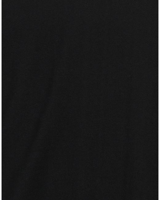 Alpha Studio Black Turtleneck Merino Wool, Ovine Leather for men