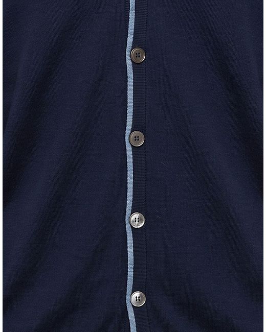 Fedeli Blue Cardigan Wool for men