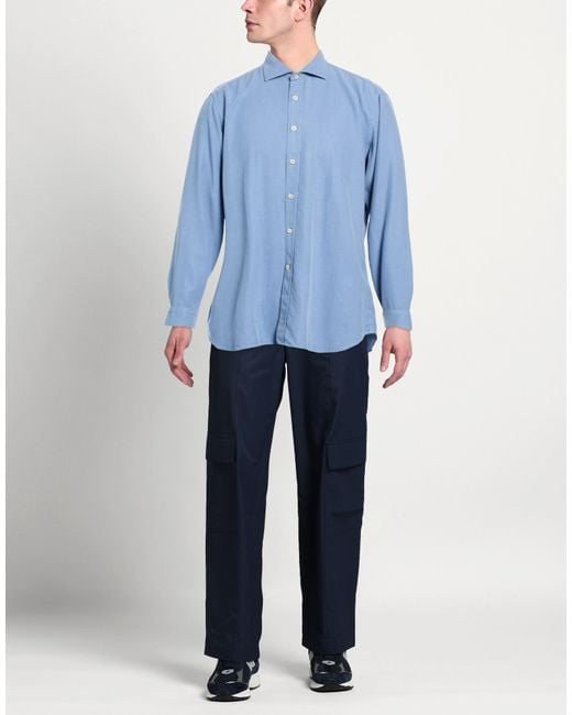 Dnl Blue Azure Shirt Tencel for men