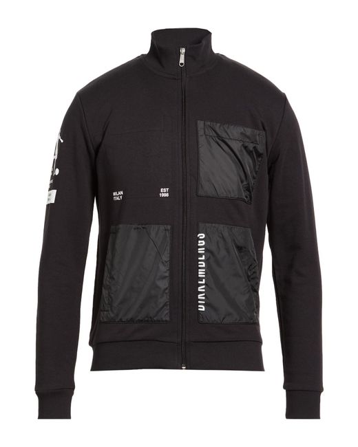 Bikkembergs Black Sweatshirt Cotton, Polyester for men