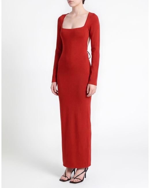 LA GALPA Red Rust Maxi Dress Recycled Viscose