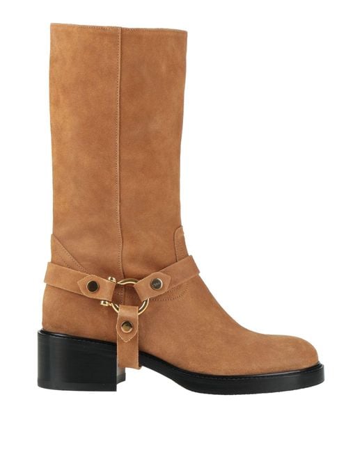 Chloé Brown Camel Boot Leather