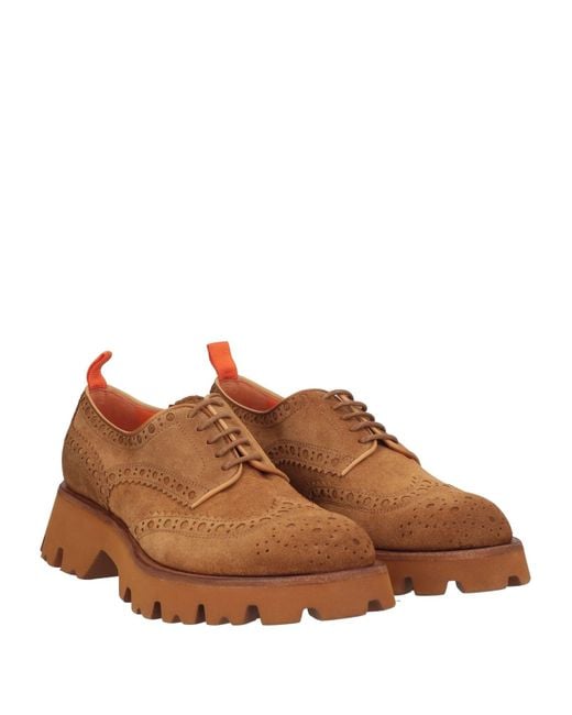 Santoni Brown Lace-Up Shoes Leather