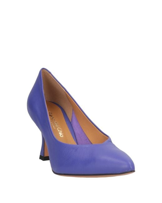 Elena Del Chio Purple Pumps Leather
