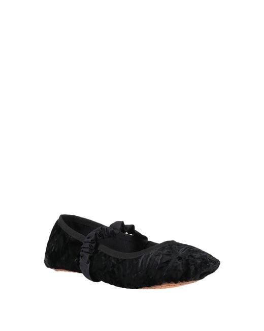 Daniela Gregis Black Ballet Flats Textile Fibers