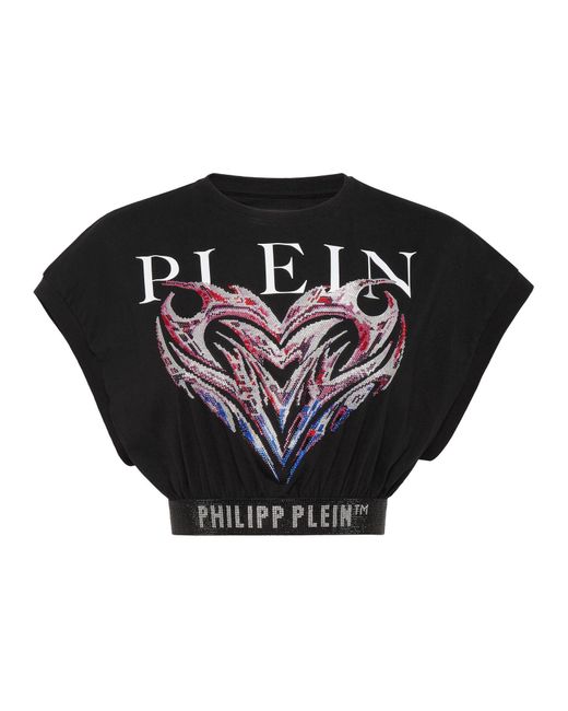 Camiseta con logo estampado Philipp Plein de color Black