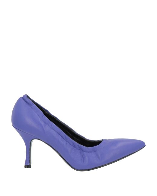 Elena Del Chio Blue Pumps Leather