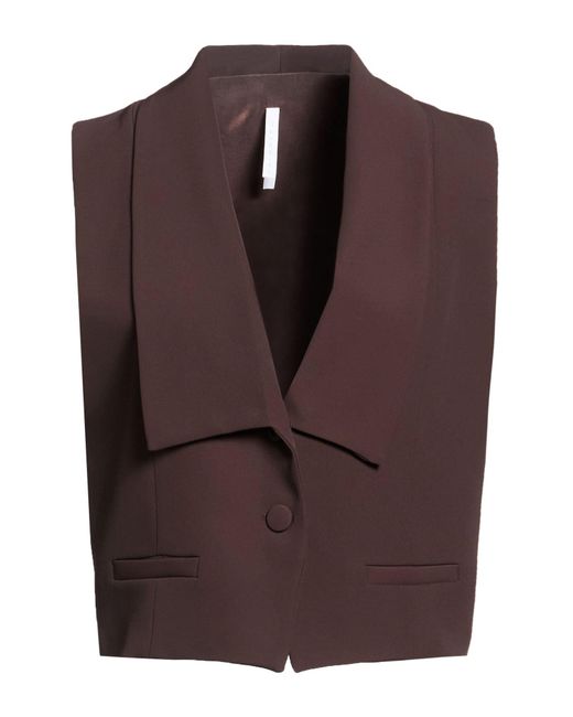 Imperial Brown Dark Tailored Vest Polyester, Elastane