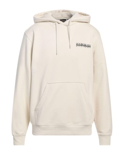 Napapijri Natural Ivory Sweatshirt Cotton, Polyester, Elastane for men