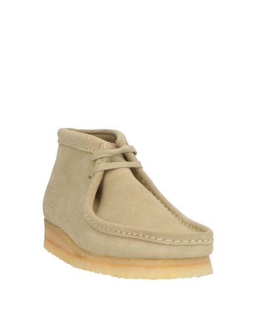 Clarks Natural Sand Ankle Boots Leather