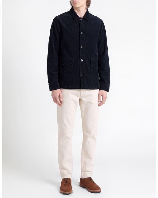 Officine Generale Blue Midnight Jacket Cotton, Elastane for men