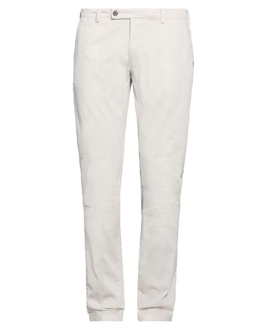 Berwich White Vissuto Taupe Pants Cotton, Elastane for men