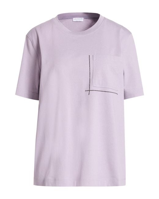 Brunello Cucinelli Purple T-Shirt Cotton, Brass