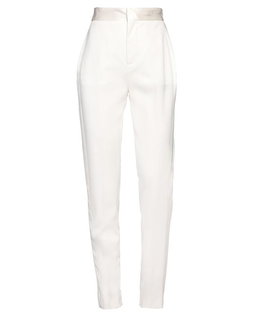 Dundas White Cream Pants Virgin Wool, Elastane, Silk