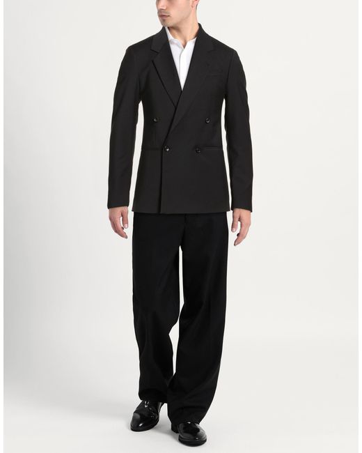 Reveres 1949 Black Blazer Polyester, Virgin Wool, Elastane for men