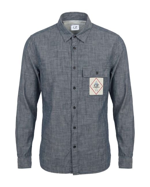 C P Company Blue Denim Shirt Cotton for men